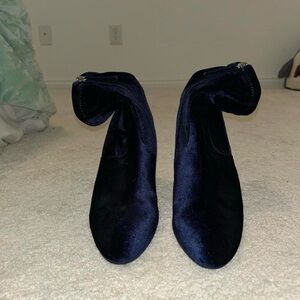 Steve Madden Midnight Blue Velvet Ankle Boots